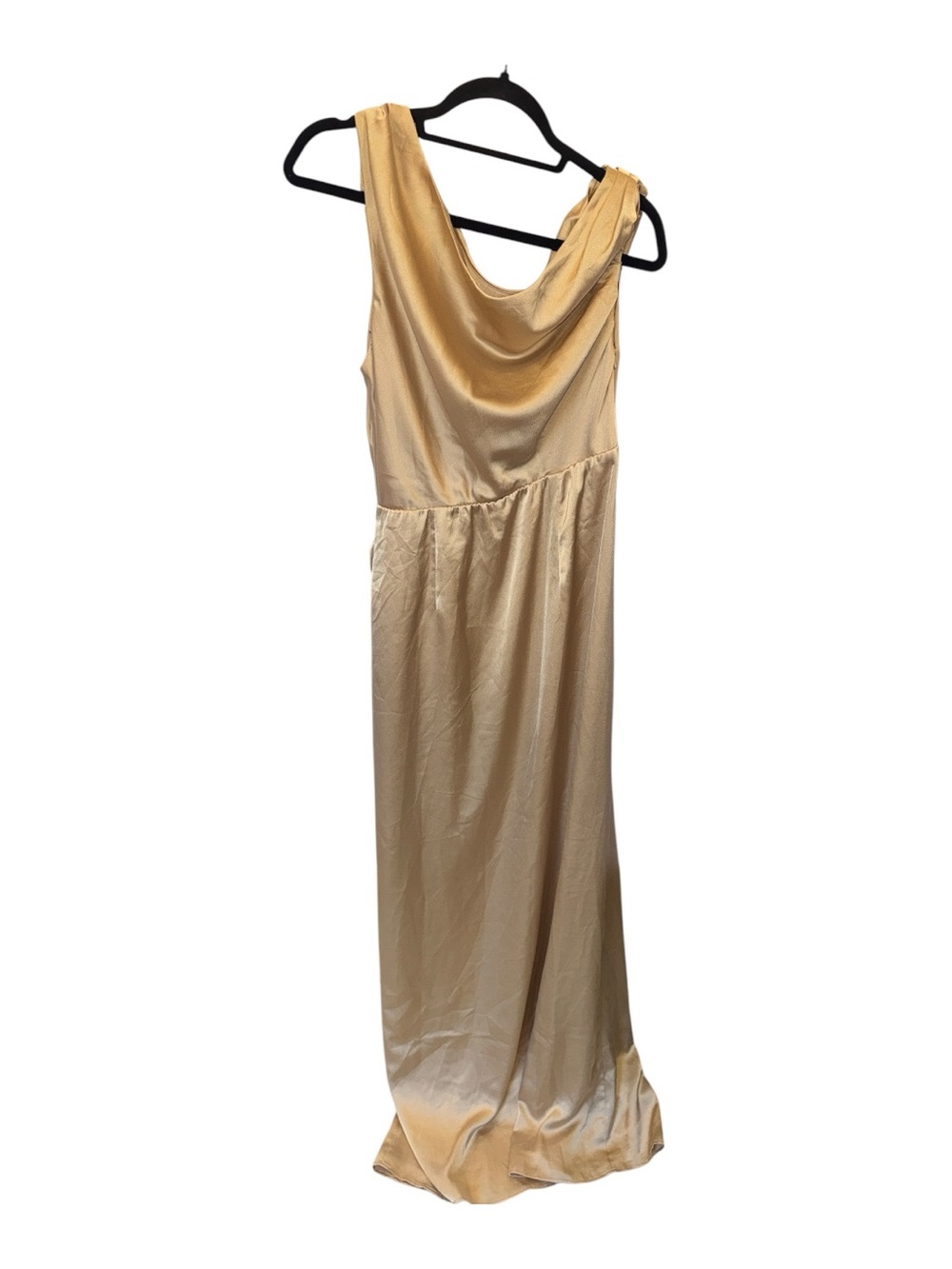 Show Me Your MuMu One-Shoulder Josie Satin Gown in Champagne Gold - Picture 7 of 13